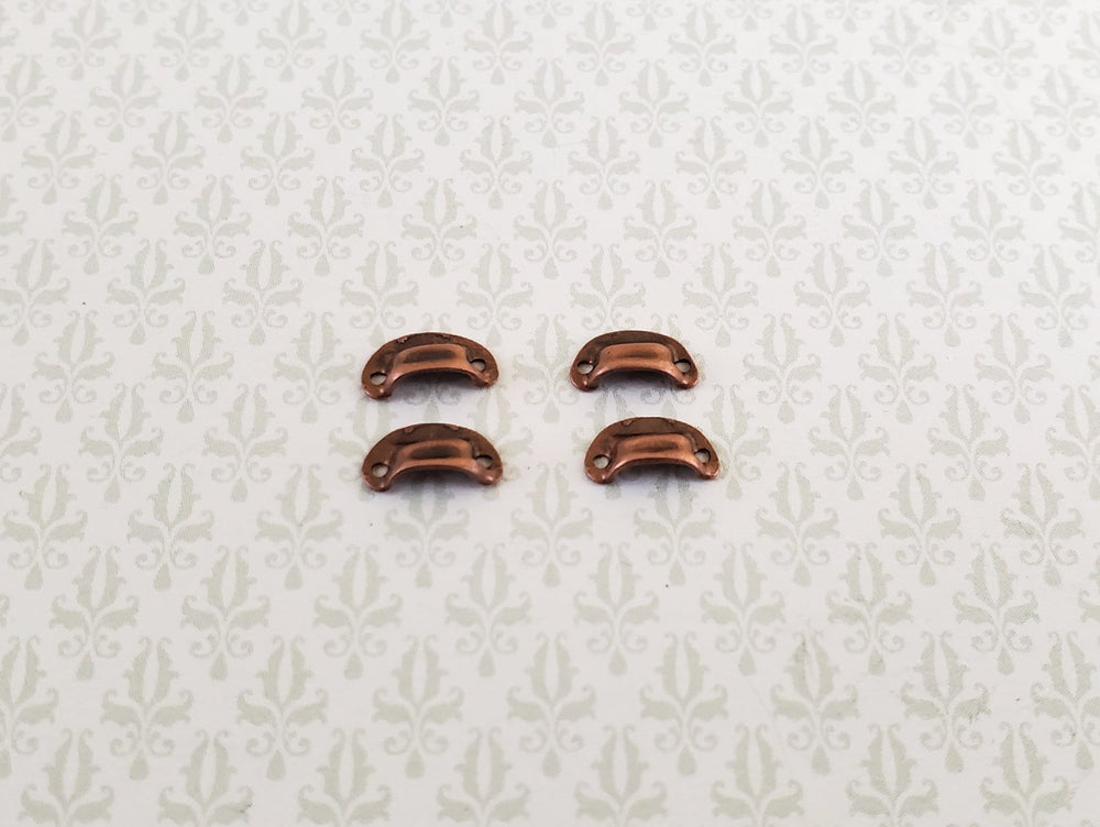 Dollhouse Miniature Drawer Cup Pulls Cabinet Bronze Finish x4 1:12 Scale - Miniature Crush