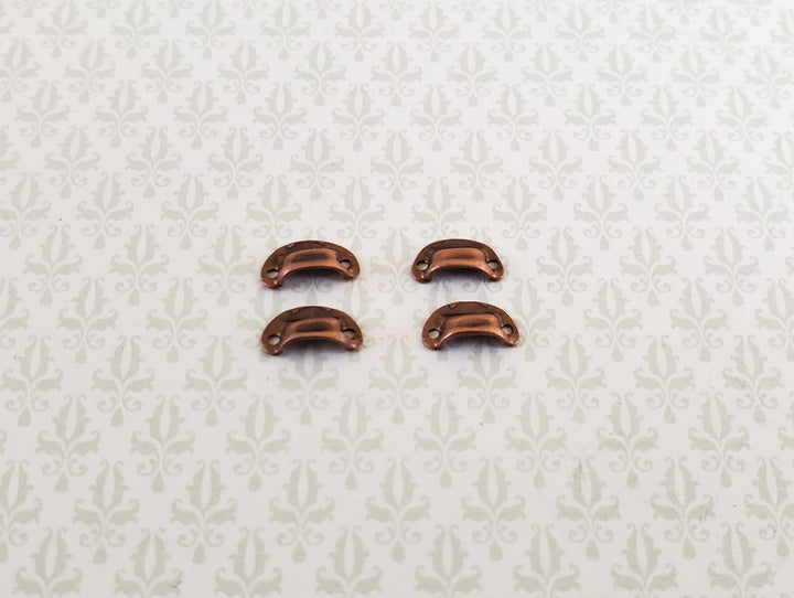 Dollhouse Miniature Drawer Cup Pulls Cabinet Bronze Finish x4 1:12 Scale - Miniature Crush