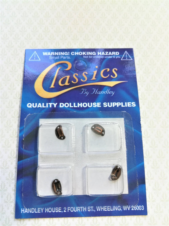 Dollhouse Miniature Drawer Cup Pulls Cabinet Bronze Finish x4 1:12 Scale - Miniature Crush