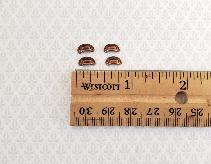 Dollhouse Miniature Drawer Cup Pulls Cabinet Bronze Finish x4 1:12 Scale - Miniature Crush