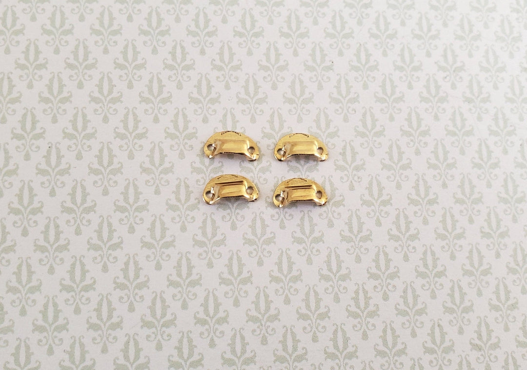 Dollhouse Miniature Drawer Cup Pulls Cabinet Gold Finish Metal x4 1:12 Scale - Miniature Crush