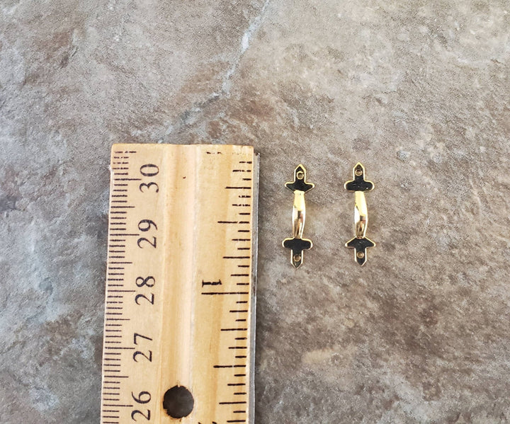 Dollhouse Miniature Drawer Pulls or Door Handles x2 Gold 1:12 Scale CLA05520 - Miniature Crush