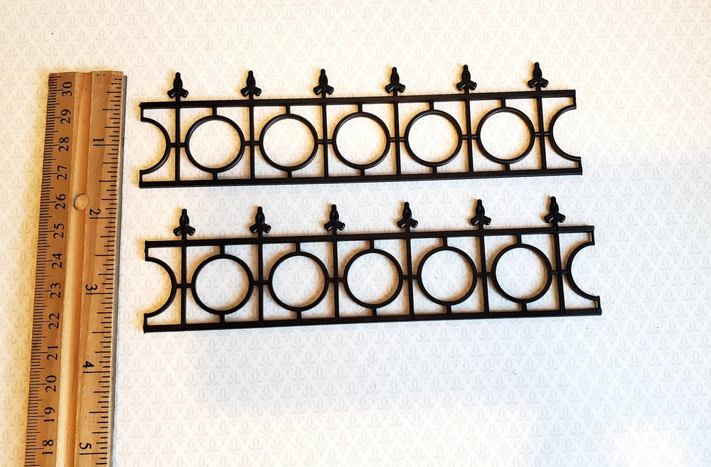 Dollhouse Miniature Fence Railing Widow's Walk x2 Black Victorian Garden 1:12 Scale - Miniature Crush