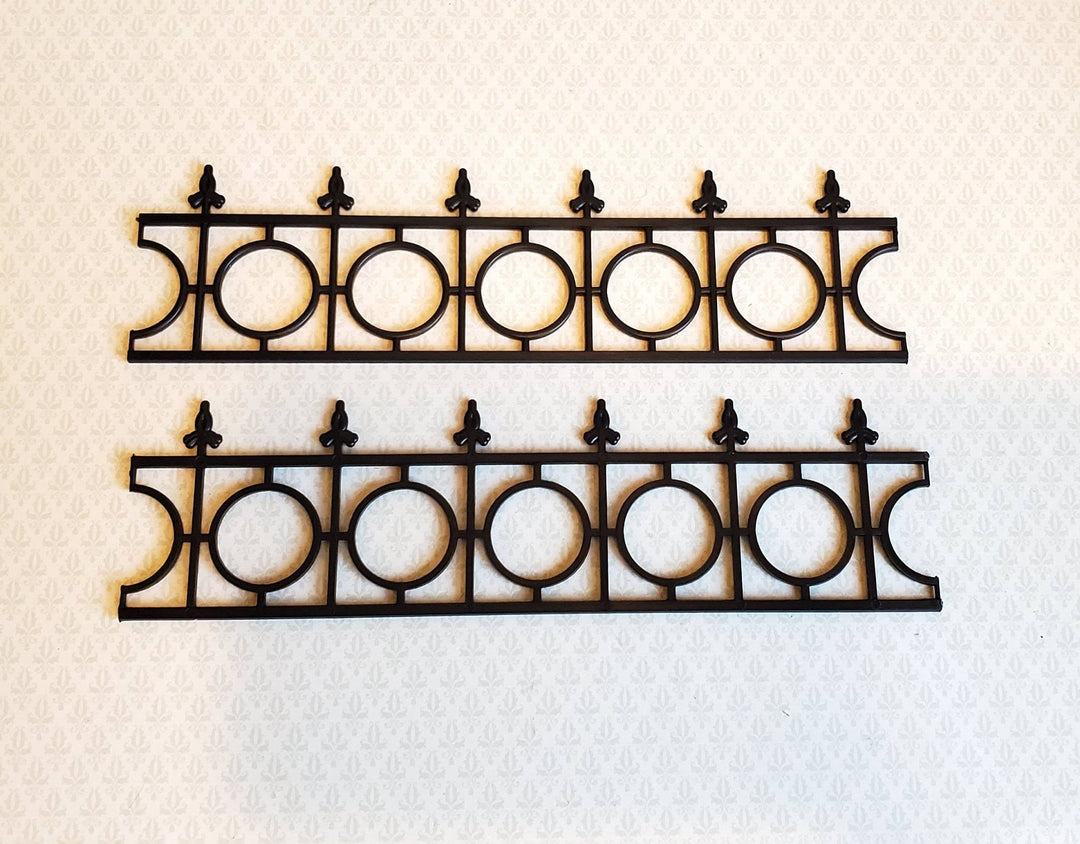 Dollhouse Miniature Fence Railing Widow's Walk x2 Black Victorian Garden 1:12 Scale - Miniature Crush