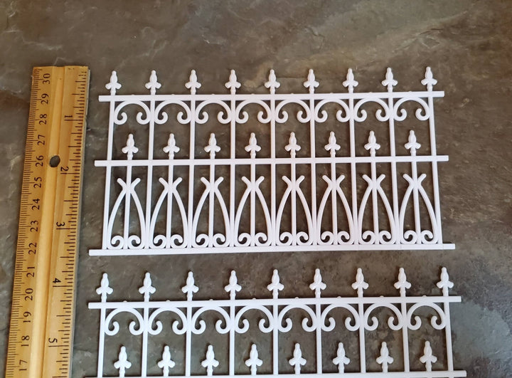 Dollhouse Miniature Fence Railing x2 White Victorian or Georgian Garden 1:12 Scale - Miniature Crush