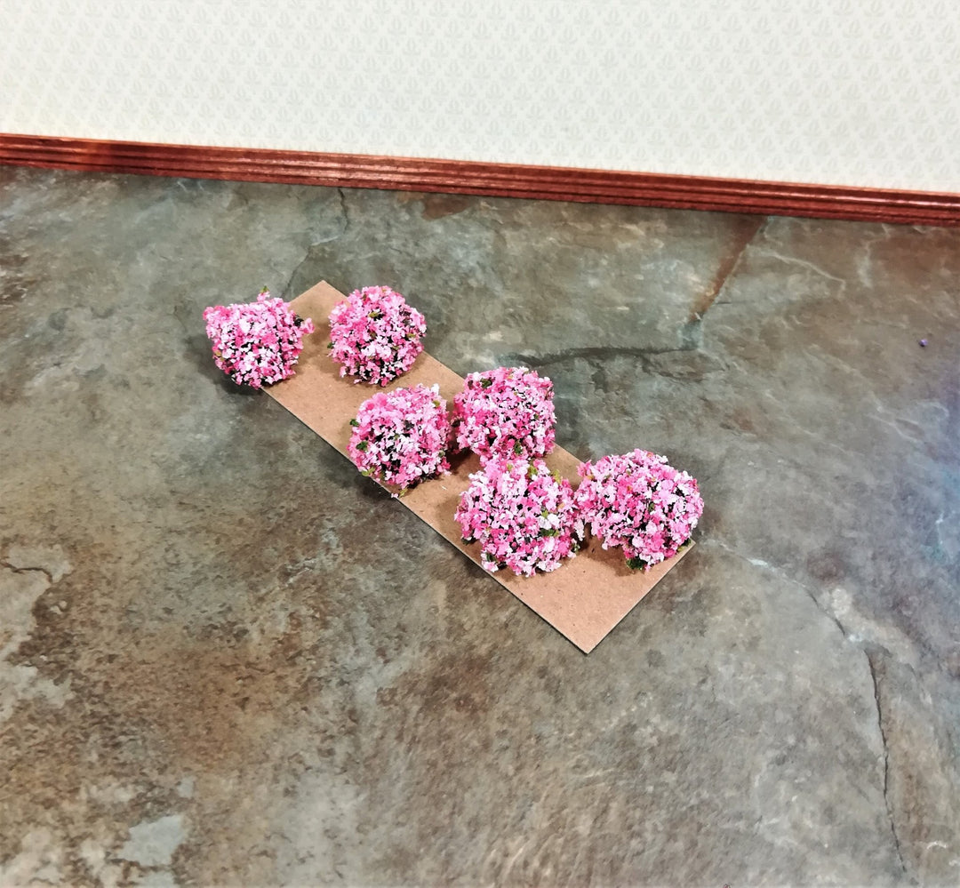 Dollhouse Miniature Flowering Shrub Pink & White Small Bush Round 1:12 Scale - Miniature Crush