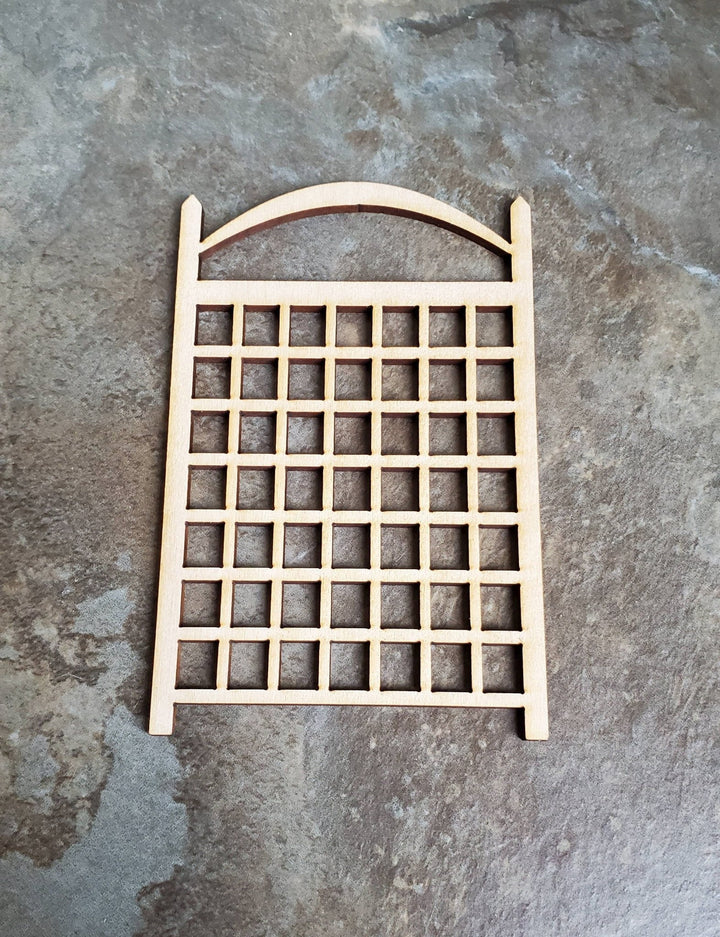Dollhouse Miniature Garden Trellis for Flowers Small Wood 3 3/4" Unpainted - Miniature Crush