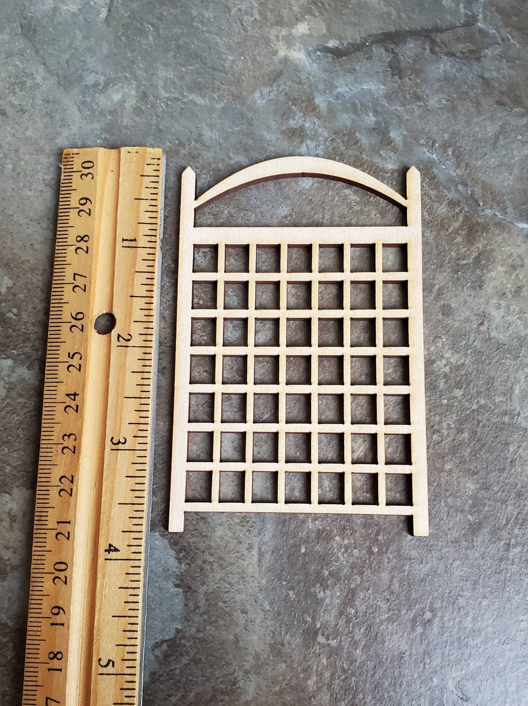 Dollhouse Miniature Garden Trellis for Flowers Small Wood 3 3/4" Unpainted - Miniature Crush