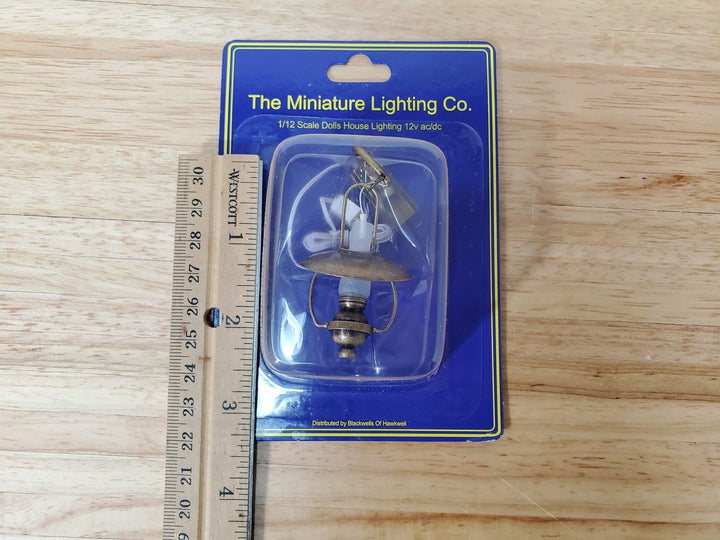 Dollhouse Miniature "Gas" Wall Light Bronze Metal 12 Volt with Plug 1:12 Scale Lantern - Miniature Crush
