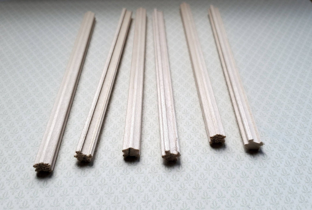 Dollhouse Miniature Handrail Banister for Stairs 3/8" w x 6" long 6 Pieces Scrap 1:12 Scale HRB10 - Miniature Crush