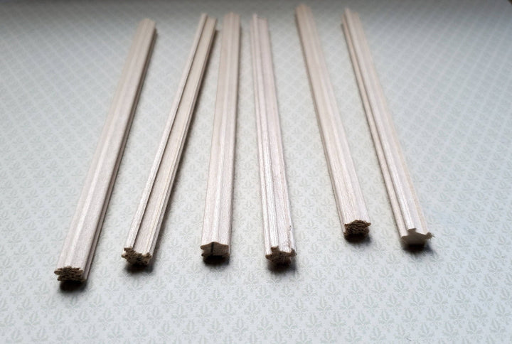 Dollhouse Miniature Handrail Banister for Stairs 3/8" w x 6" long 6 Pieces Scrap 1:12 Scale HRB10 - Miniature Crush