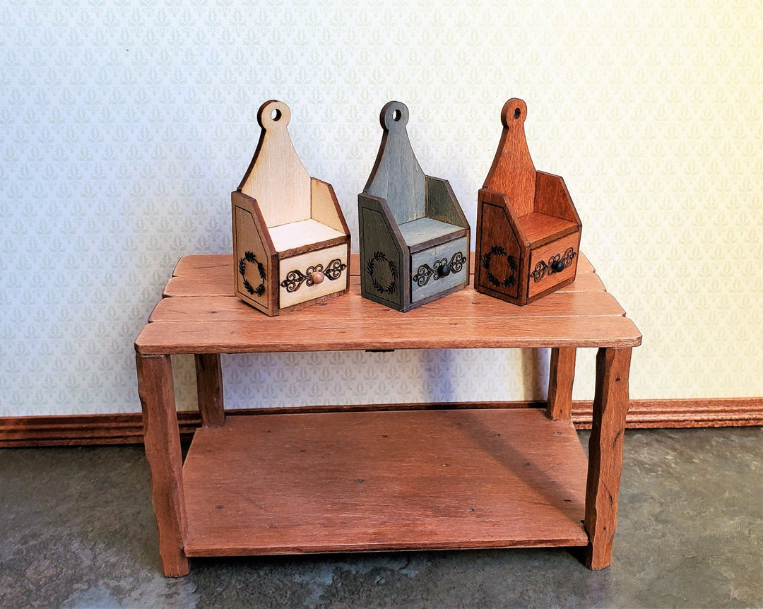 Dollhouse Miniature KIT Candle Box Shelf with Drawer DIY KIT 1:12 Scale - Miniature Crush
