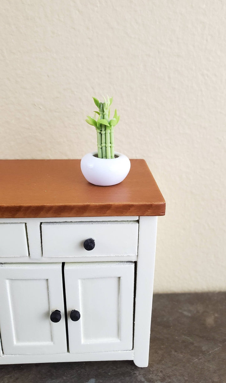 Dollhouse Miniature Lucky Bamboo Plant Stalks in Ceramic Pot 1:12 Scale Houseplant - Miniature Crush