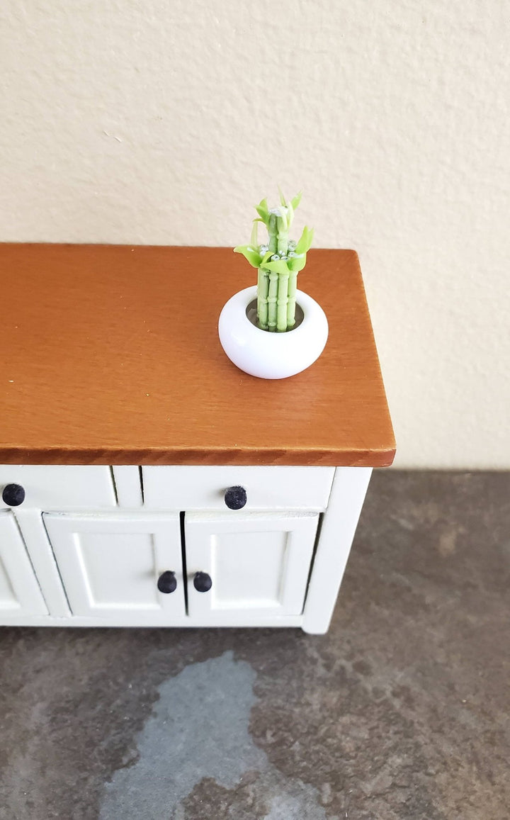 Dollhouse Miniature Lucky Bamboo Plant Stalks in Ceramic Pot 1:12 Scale Houseplant - Miniature Crush