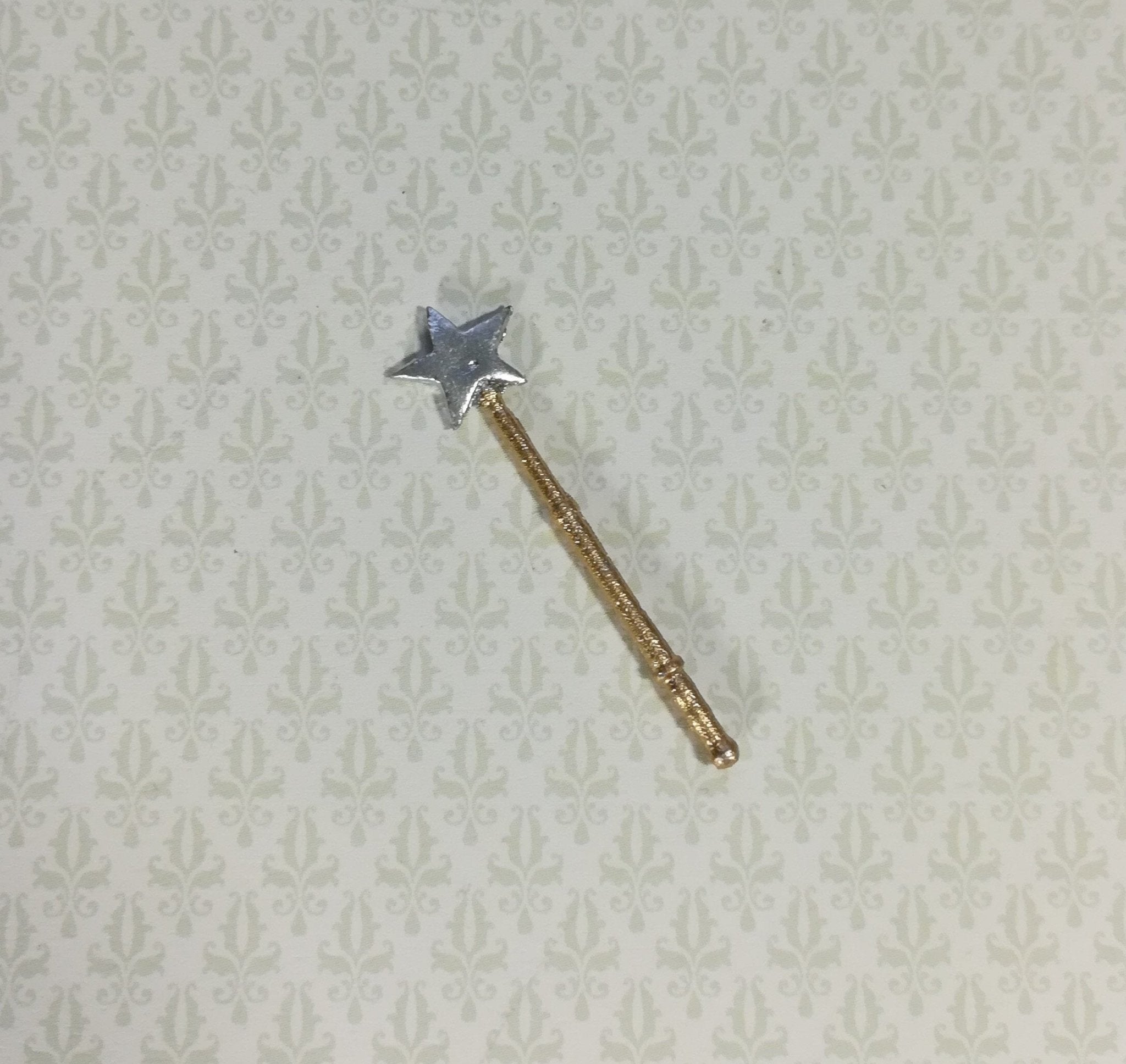 Dollhouse Miniature Magic Fairy Wand with Silver Star 1:12 Scale