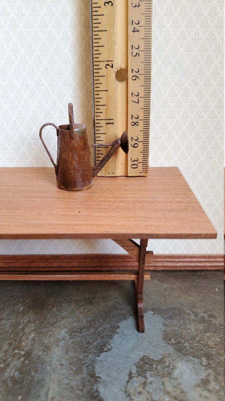 Dollhouse Miniature Metal Watering Can with Handle Rusted Aged 1:12 Scale Garden - Miniature Crush