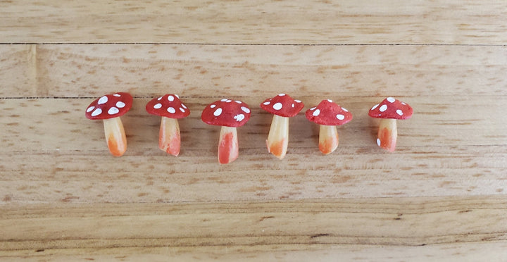 Dollhouse Miniature Mushrooms x6 Large Toad Stool Style 1:12 Scale Magic Fairy Garden - Miniature Crush