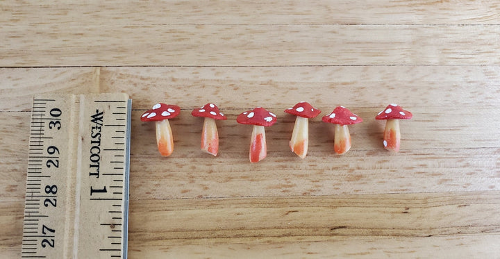 Dollhouse Miniature Mushrooms x6 Large Toad Stool Style 1:12 Scale Magic Fairy Garden - Miniature Crush