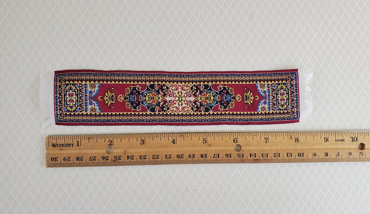 Dollhouse Miniature Narrow Carpet Rug Runner Burgundy Maroon Woven Fabric 1:12 Scale - Miniature Crush