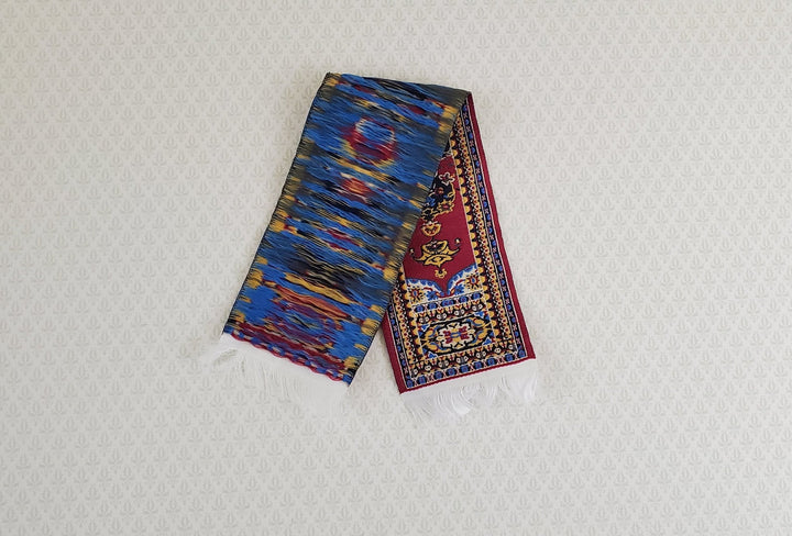 Dollhouse Miniature Narrow Carpet Rug Runner Burgundy Maroon Woven Fabric 1:12 Scale - Miniature Crush