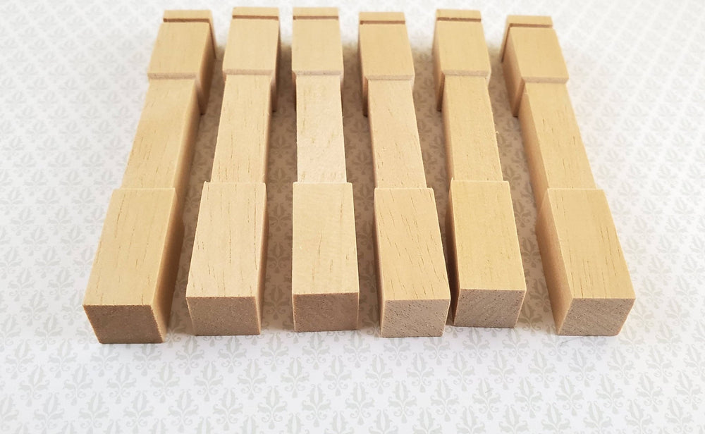 Dollhouse Miniature Newel Posts Wood 6 Pieces 1:12 Scale 3 1/2" Long Houseworks #7209 - Miniature Crush