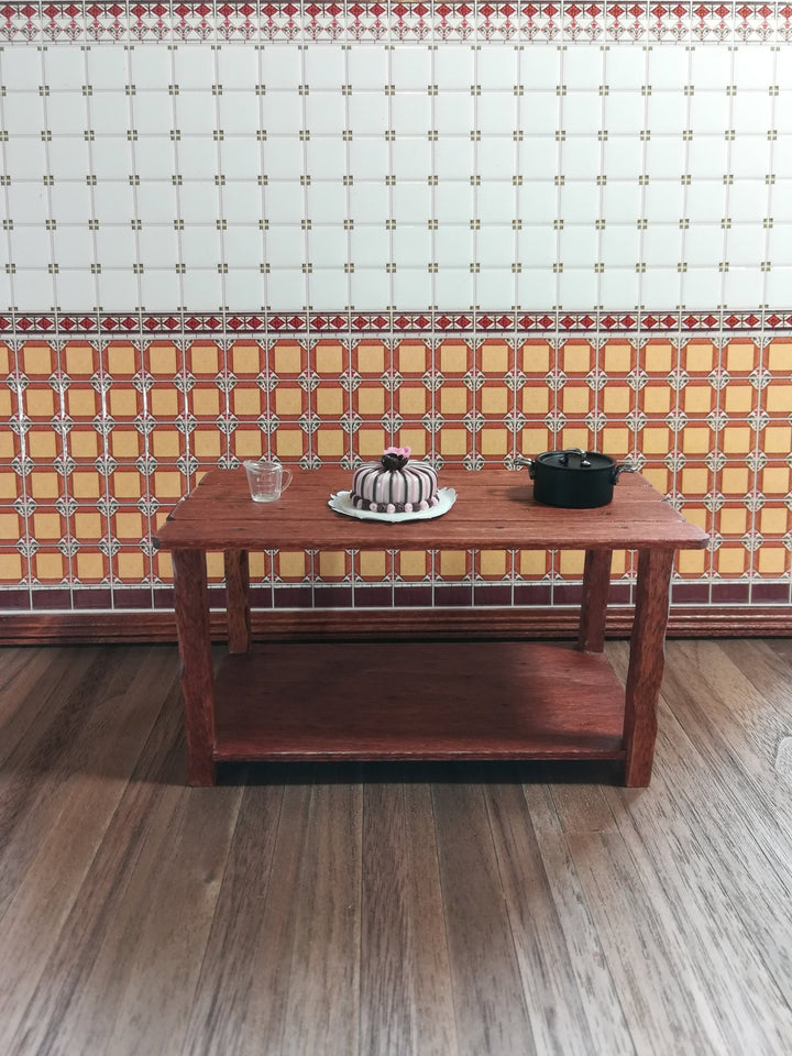 Dollhouse Miniature Orange White Maroon Wall Tiles Textured 1:12 Scale World Model - Miniature Crush