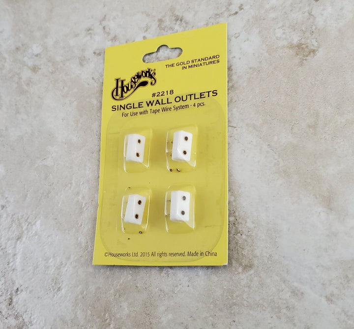 Dollhouse Miniature Outlet Wall Receptacle for 12 Volt Tape Wire Lights x4 1:12 Scale 2218 - Miniature Crush