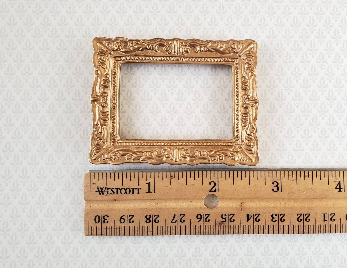 Dollhouse Miniature Picture Frame Fancy Gold 112 Scale 2 5/8" x 2