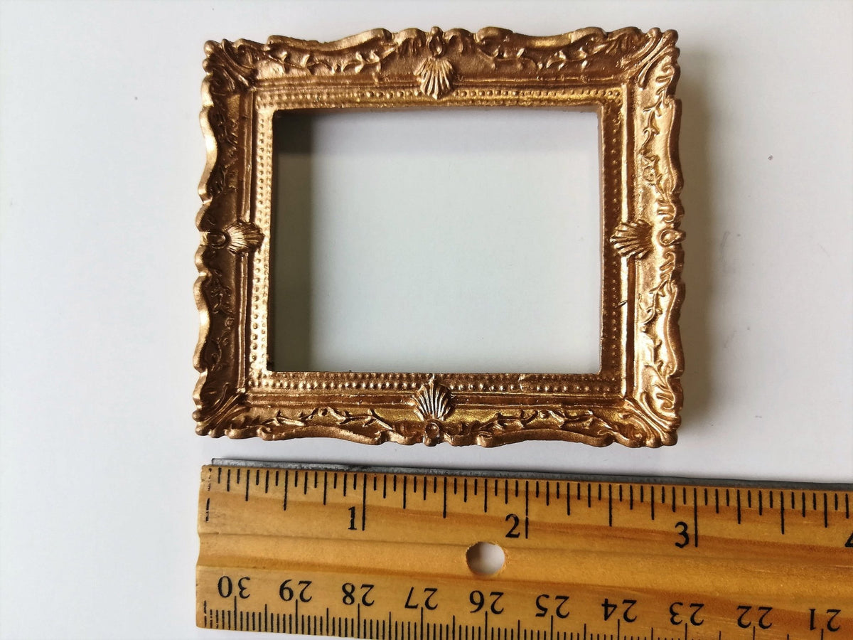 Dollhouse Miniature Picture Frame Large Fancy Gold for Painting 112