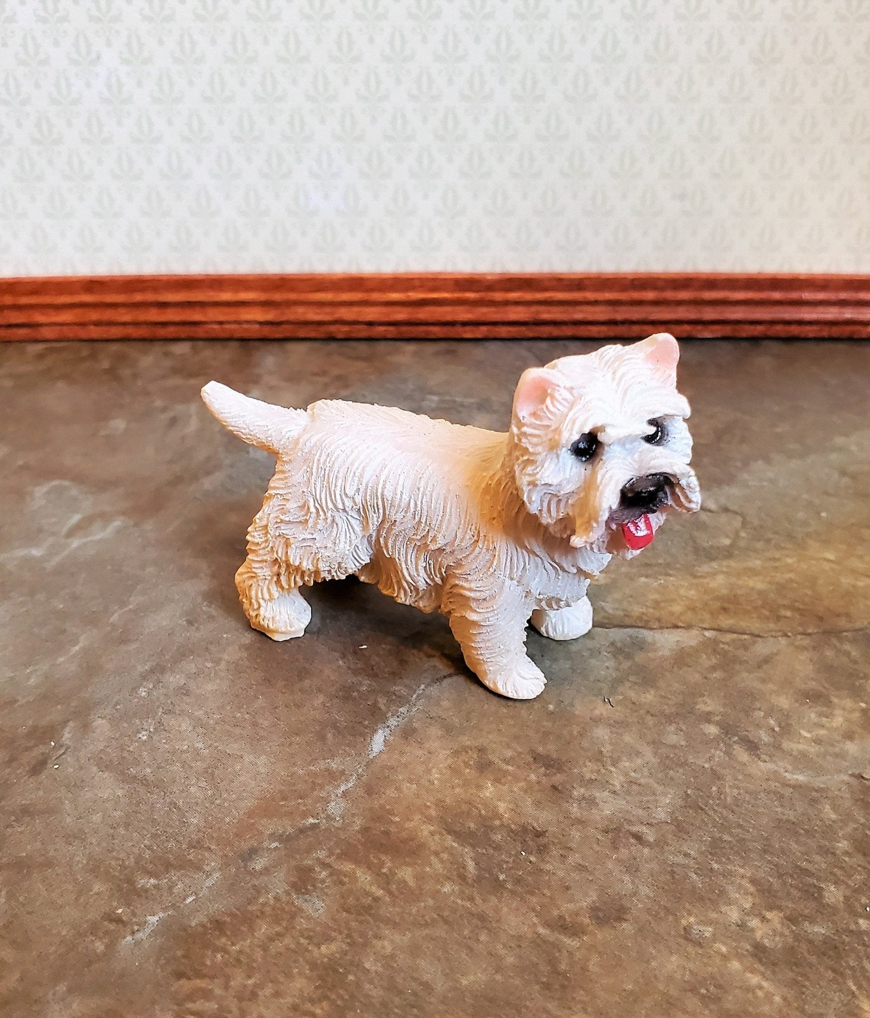 Dollhouse Miniature Puppy Dog Westie 1:12 Scale Pet West Highland