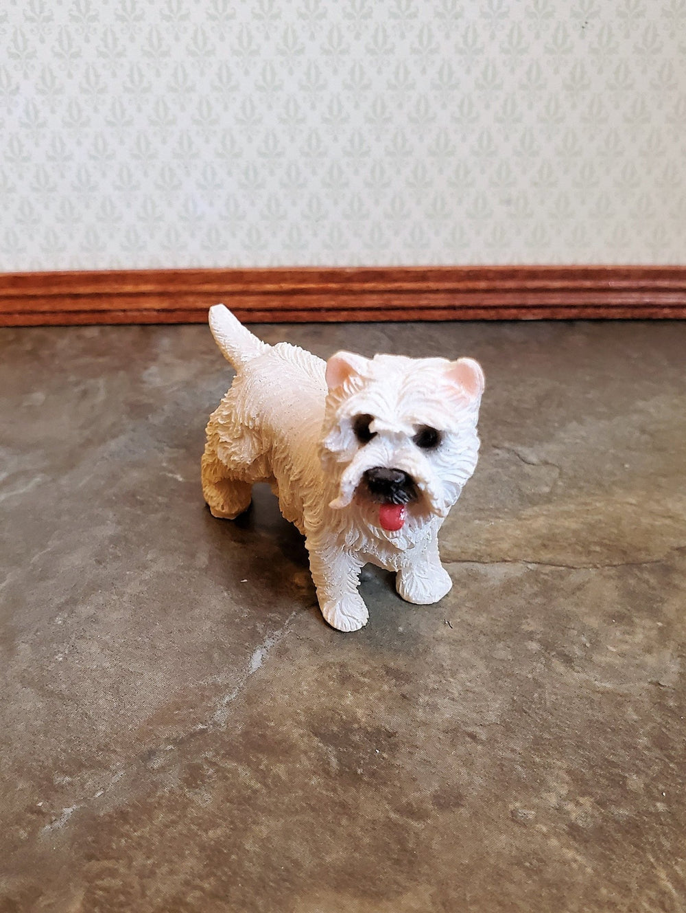 Dollhouse Miniature Puppy Dog Westie 1:12 Scale Pet West Highland Terrier Standing - Miniature Crush