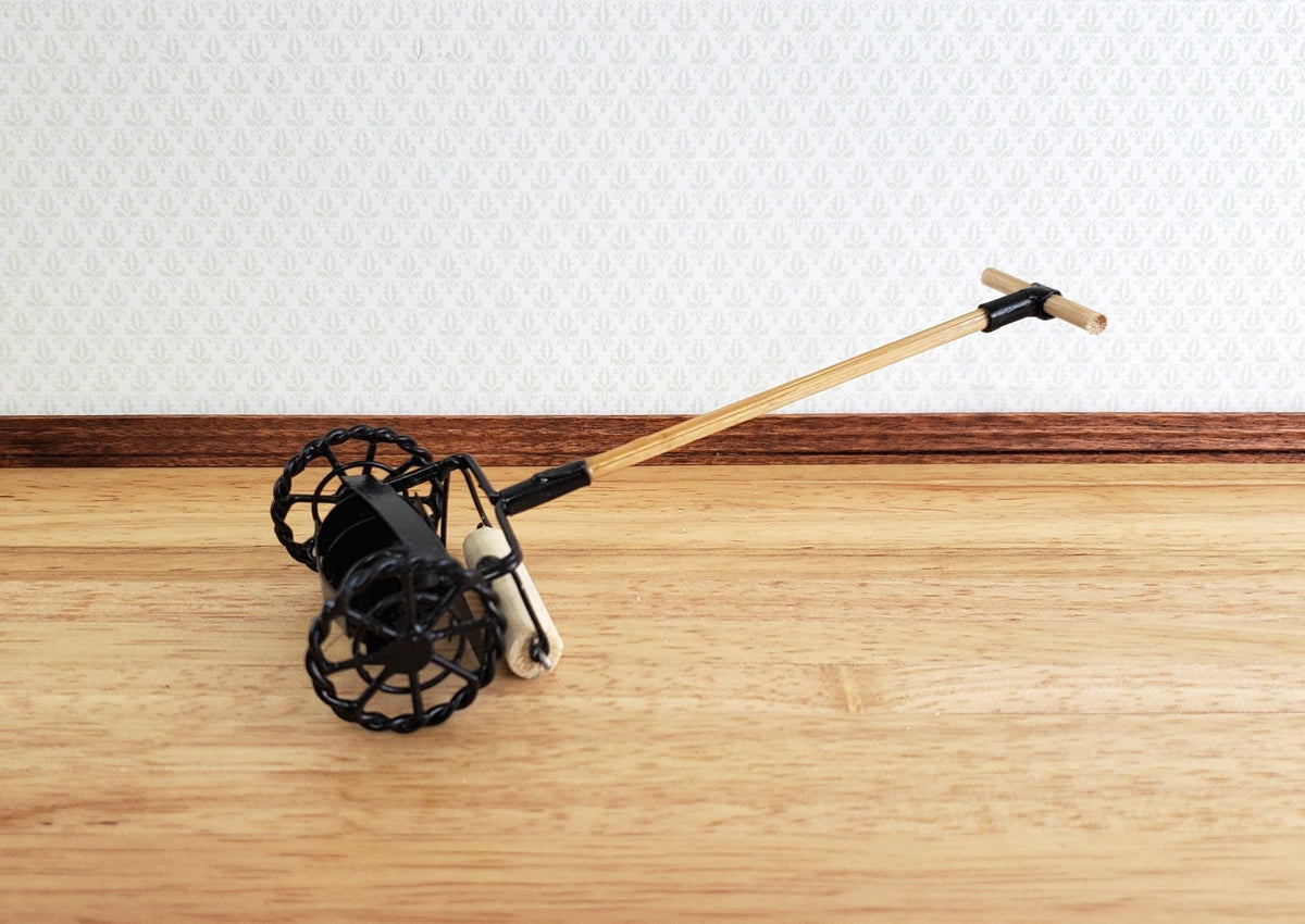 Dollhouse Miniature Push Lawn Mower for the Garden or Yard Metal 112
