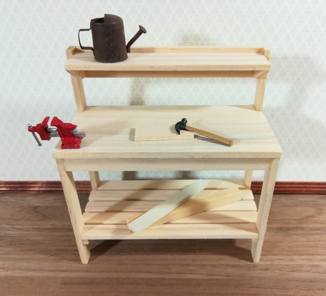 Dollhouse Miniature Red Bench Vise 1:12 Scale Tool Painted Metal - Miniature Crush