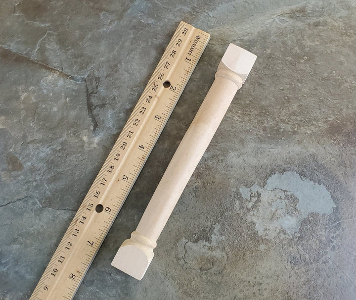 Dollhouse Miniature Round Column Pillar Square Bottom 6 15/16" Tall 1:12 Scale 17.5 cm - Miniature Crush
