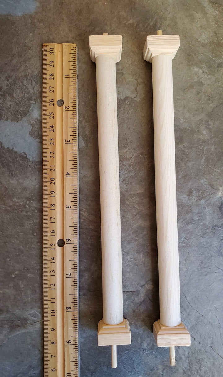 Dollhouse Miniature Round Columns Pillars 2 pieces 8 11/16" Tall 1:12 Scale - Miniature Crush