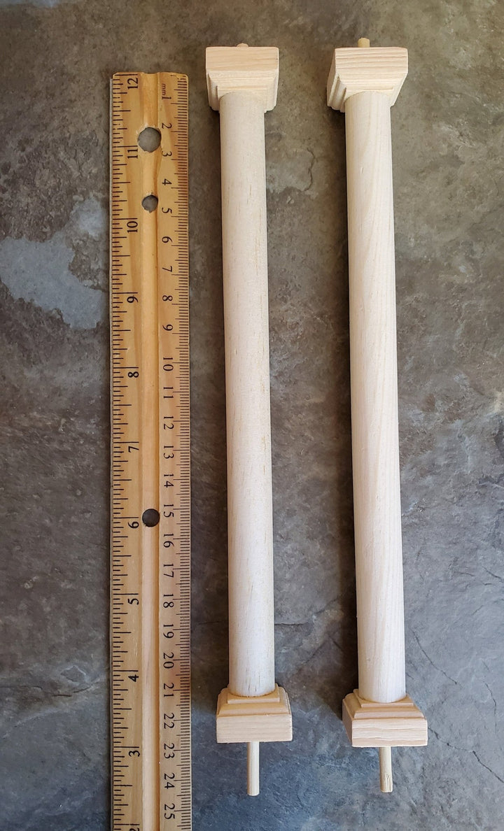 Dollhouse Miniature Round Columns Pillars 2 pieces 8 11/16" Tall 1:12 Scale - Miniature Crush