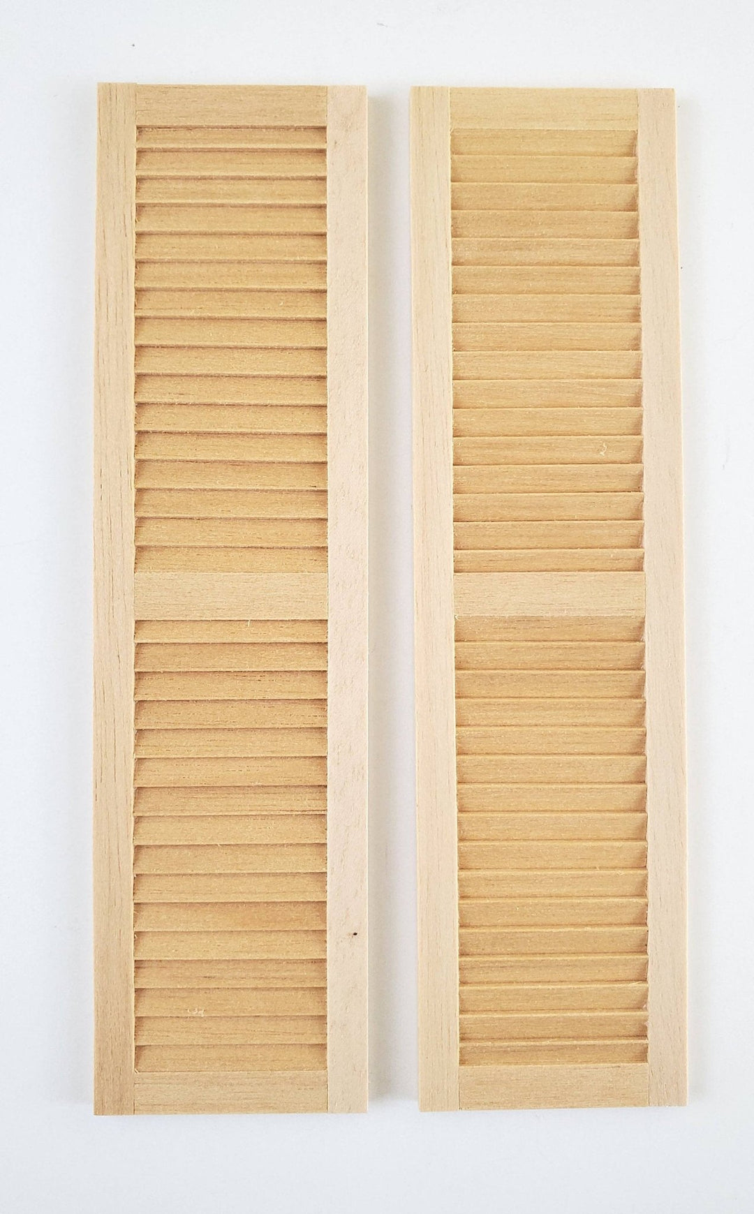Dollhouse Miniature Shutters Louvered 1 Pair Wood 1:12 Scale 5 11/16" Houseworks #5018 - Miniature Crush