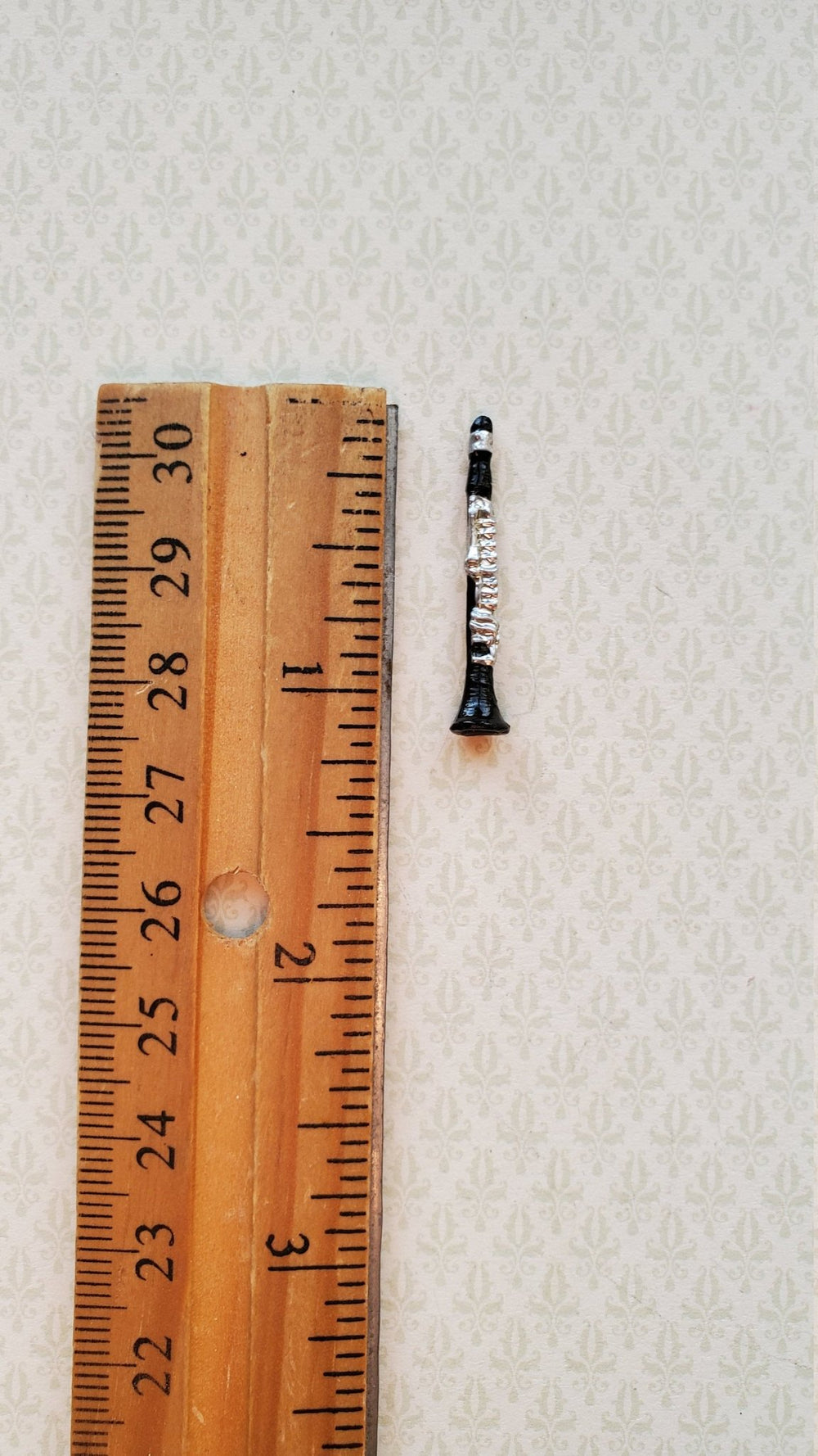 Dollhouse Miniature Small Clarinet 1 1/8" 1:12 or Half Scale Instrument - Miniature Crush