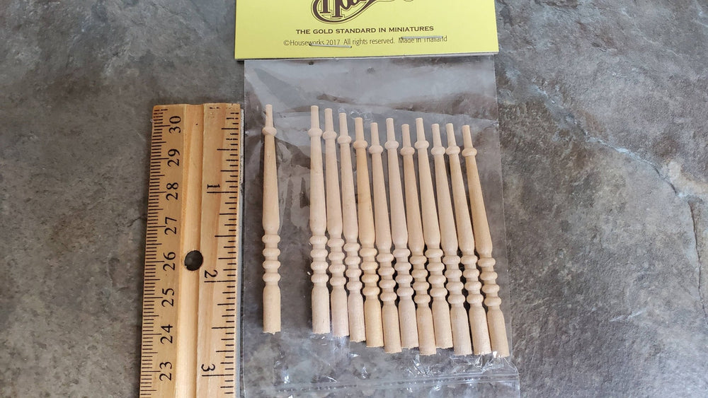 Dollhouse Miniature Spindles Stair Balusters 1:12 Scale 2 5/8" Tall posts HW7019 - Miniature Crush