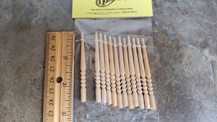 Dollhouse Miniature Spindles Stair Balusters 1:12 Scale 2 5/8" Tall posts HW7019 - Miniature Crush