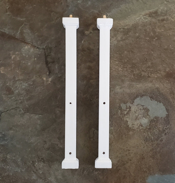 Dollhouse Miniature Square Columns Pillars White 2 pieces 8 3/8" Tall 1:12 Scale - Miniature Crush