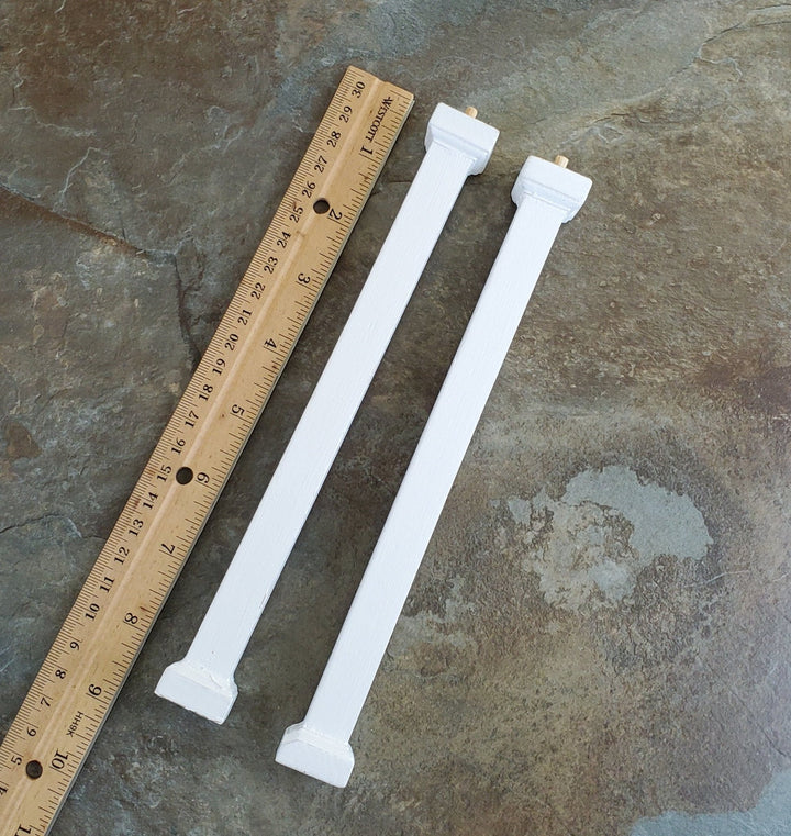 Dollhouse Miniature Square Columns Pillars White 2 pieces 8 3/8" Tall 1:12 Scale - Miniature Crush