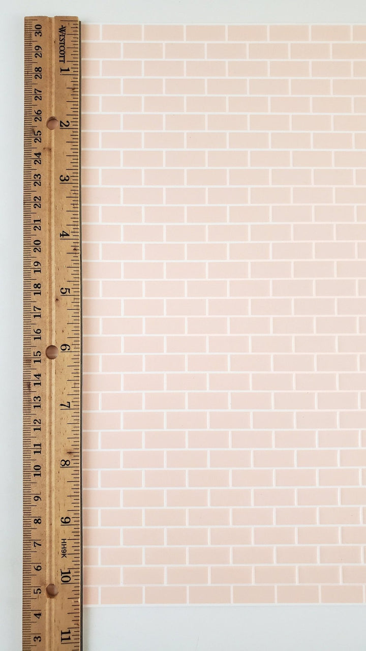 Dollhouse Miniature Subway Wall Tile Pink Embossed 1:12 Scale World Model - Miniature Crush