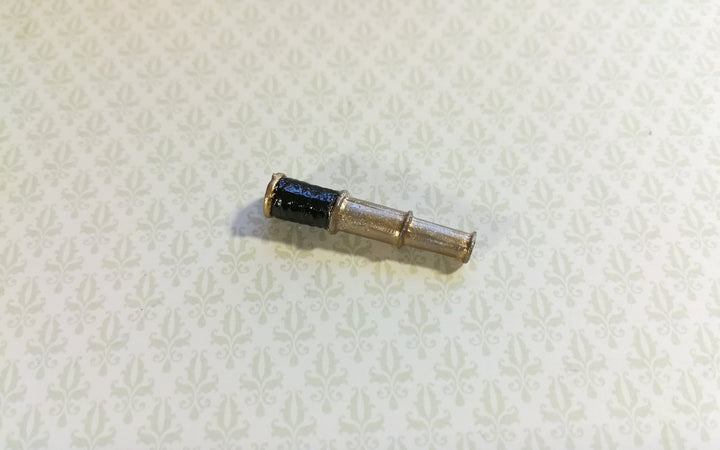 Dollhouse Miniature Telescope Gold & Black Metal 1:12 Scale - Miniature Crush