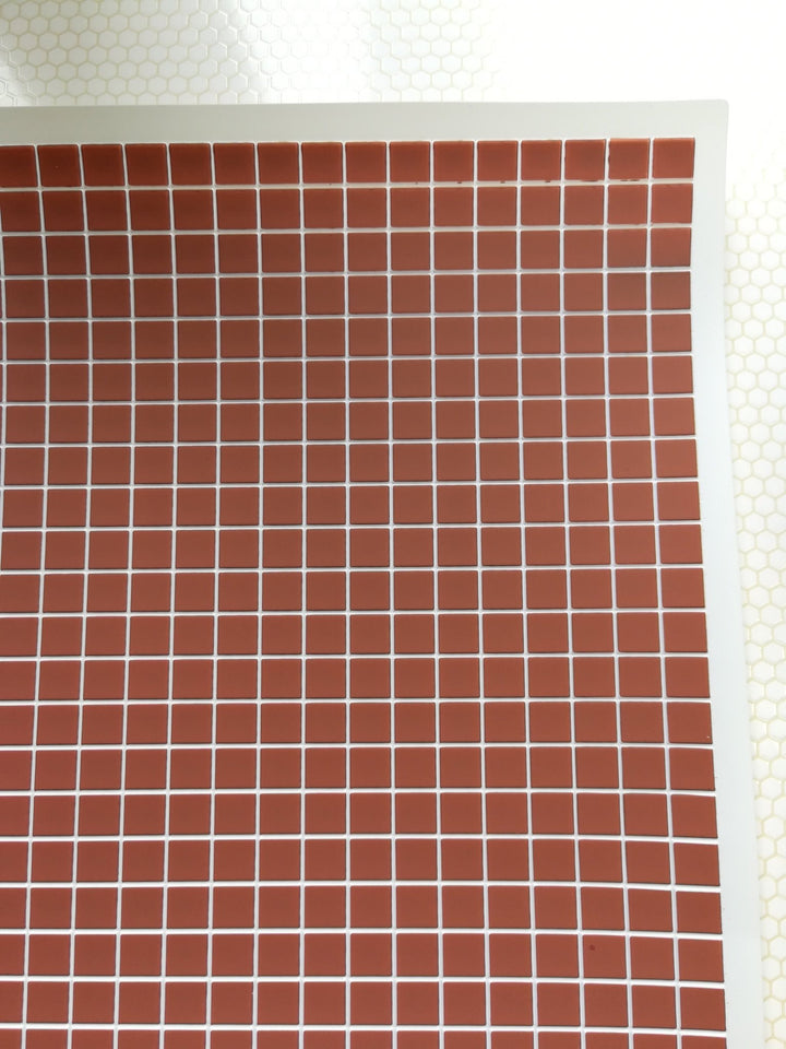 Dollhouse Miniature Terra Cotta Square Faux Tile Flooring Embossed 1:12 Scale - Miniature Crush