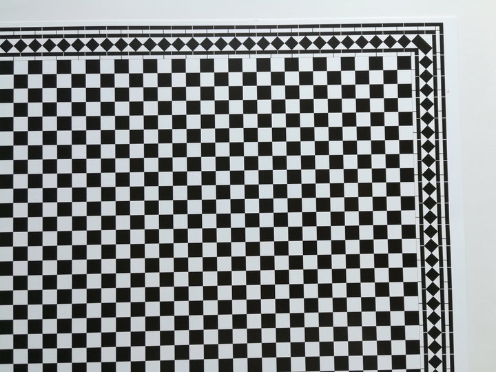Dollhouse Miniature Tile Flooring Black & White Checked Diamonds Squares 1:12 Scale - Miniature Crush