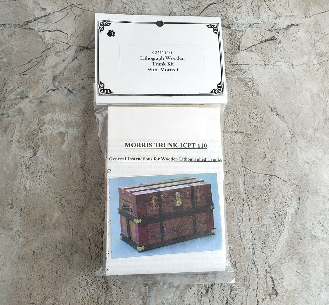 Dollhouse Miniature Trunk Kit William Morris I Antique Style 1:12 Scale - Miniature Crush