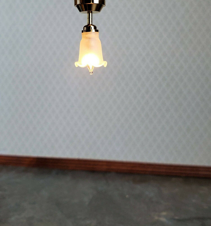Dollhouse Miniature Tulip Ceiling Light Small Hanging Electric 1:12 Scale 12v - Miniature Crush