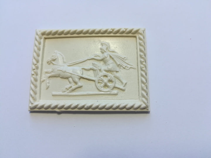 Dollhouse Miniature Wall Panel Roman Chariot Racing Plaque 1:12 Scale 2 1/4" x 3" - Miniature Crush