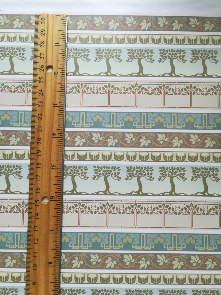 Dollhouse Miniature Wallpaper Borders Brodnax Arts & Crafts 1:12 Scale - Miniature Crush